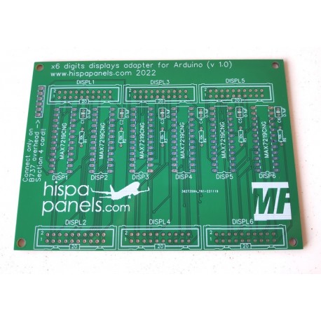 Mobiflight - PCB for displays (B737 forward overhead)